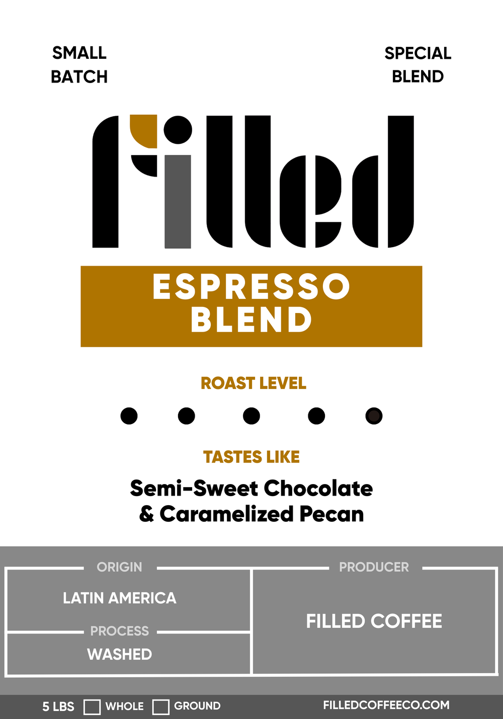 5 Lbs Coffee Bags — Filled Coffee Co. | Gettysburg, PA